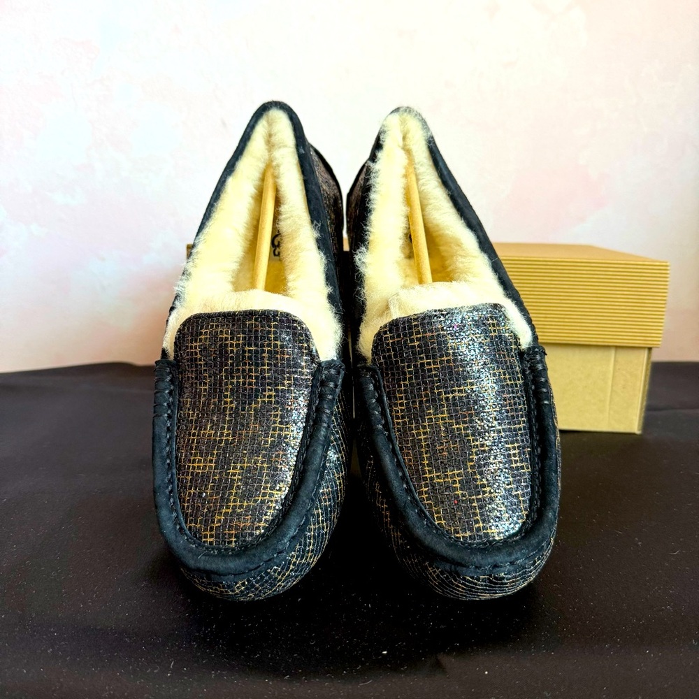 UGG Women's Black and Gold Slippers -New!